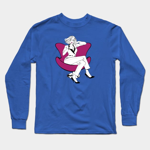 Chair Long Sleeve T-Shirt by Natalie Shaw Illustration